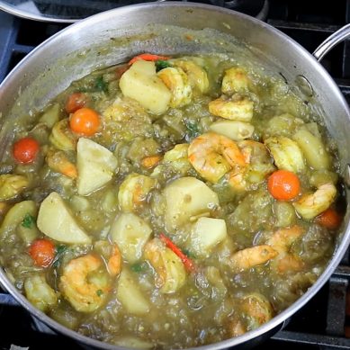 Eggplant With Potato And Shrimp with CaribbeanPot